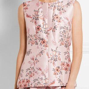stella McCartney Blush Floral Crepe Peplum Top